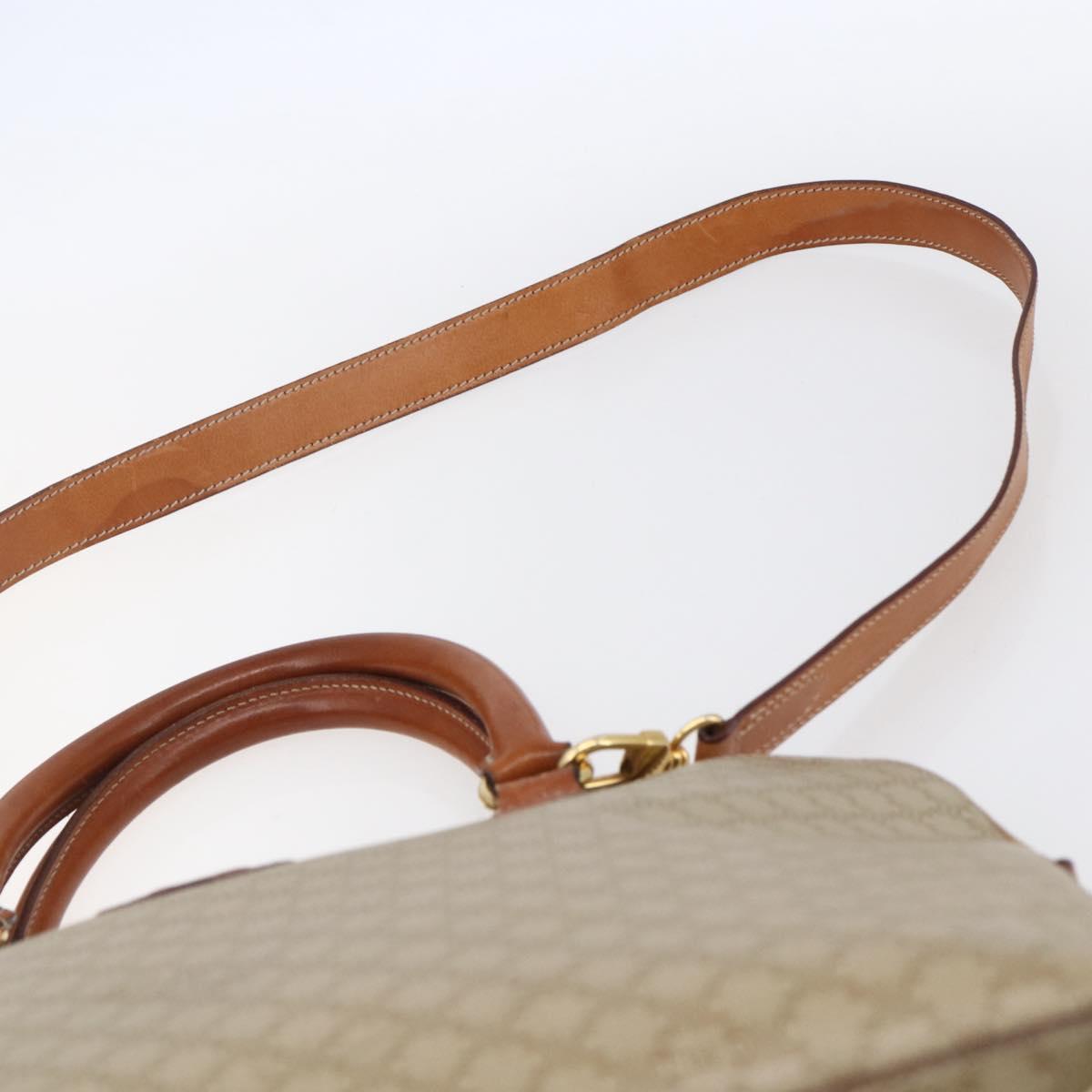 CELINE Macadam Canvas Hand Bag PVC 2way Beige Gold Auth fm4931