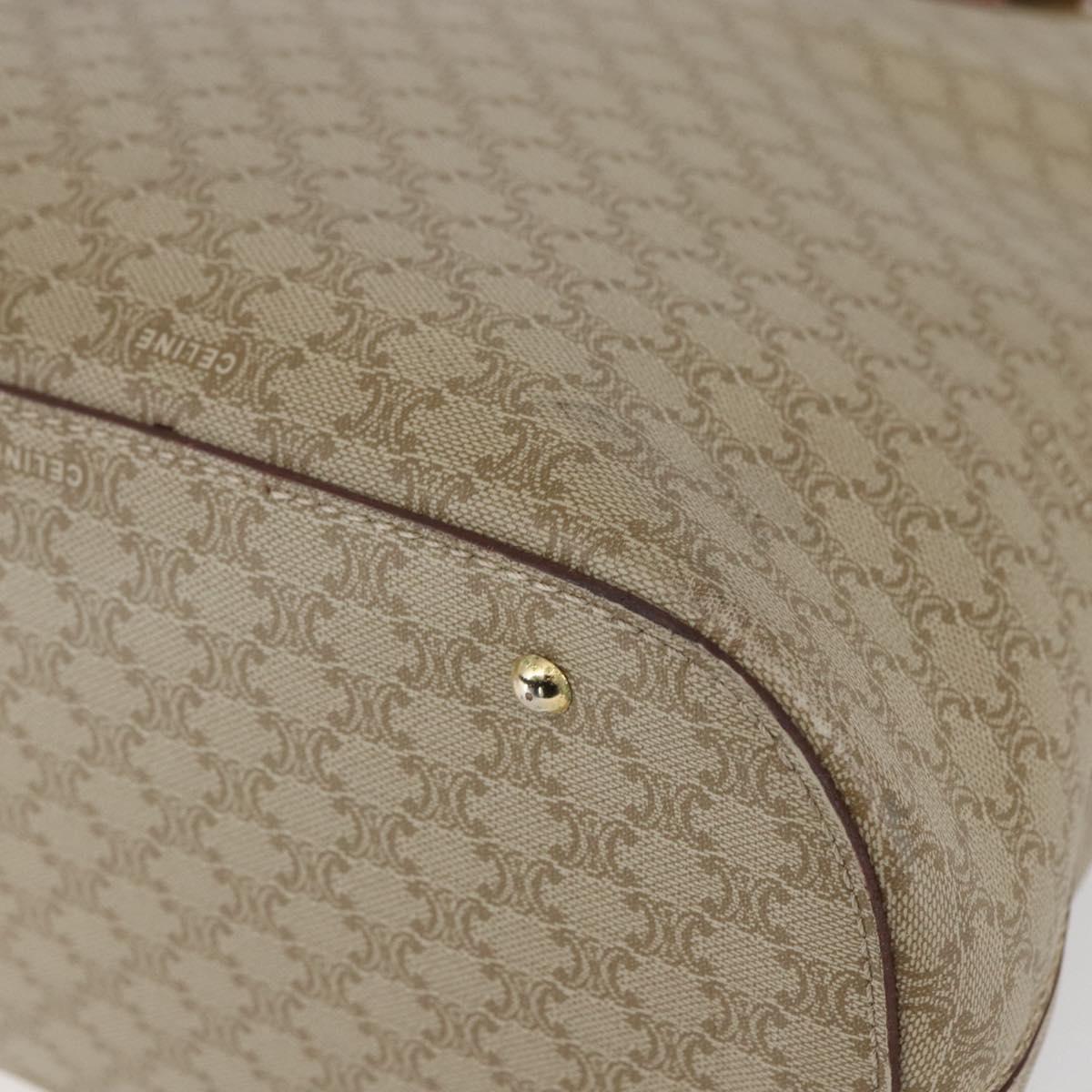 CELINE Macadam Canvas Hand Bag PVC 2way Beige Gold Auth fm4931