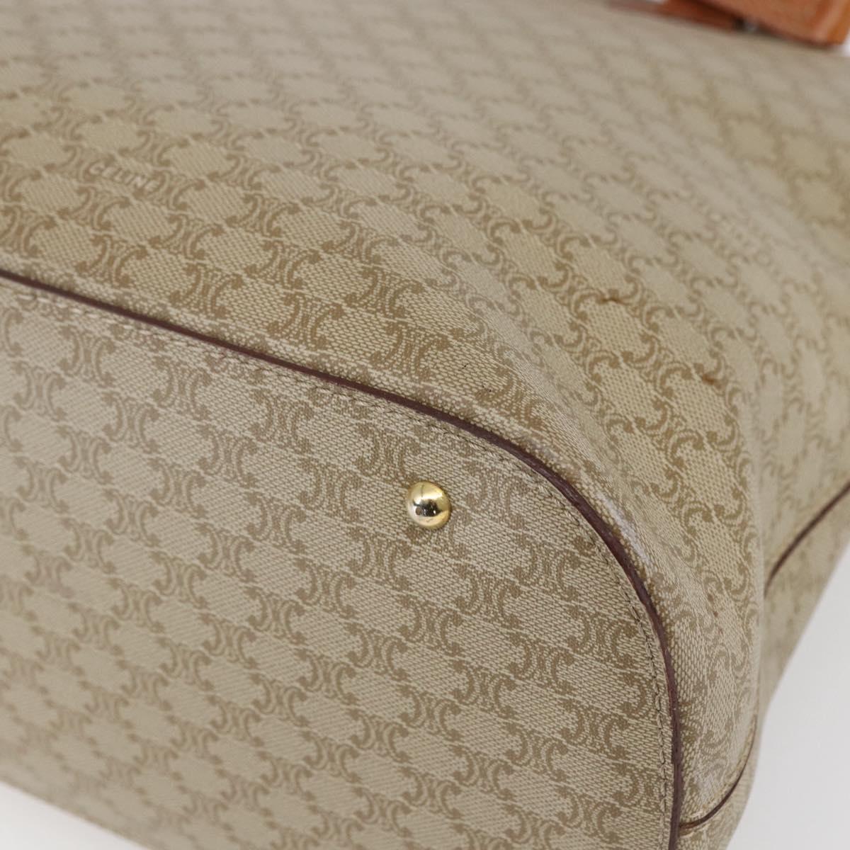 CELINE Macadam Canvas Hand Bag PVC 2way Beige Gold Auth fm4931