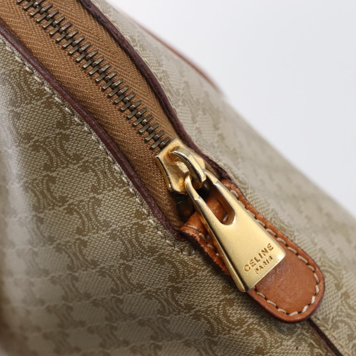 CELINE Macadam Canvas Hand Bag PVC 2way Beige Gold Auth fm4931