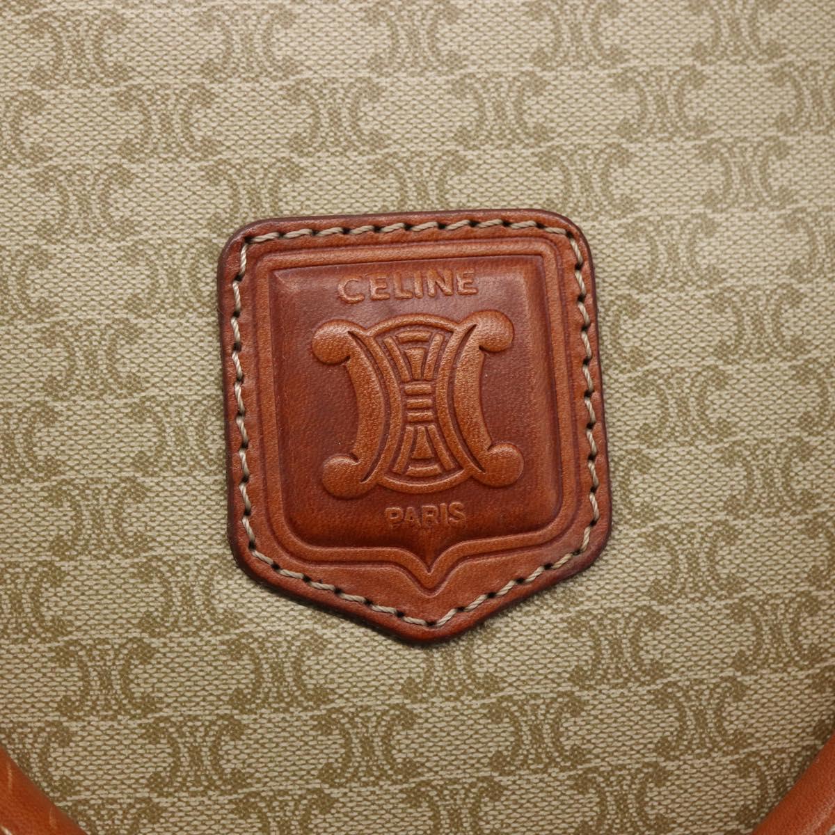 CELINE Macadam Canvas Hand Bag PVC 2way Beige Gold Auth fm4931