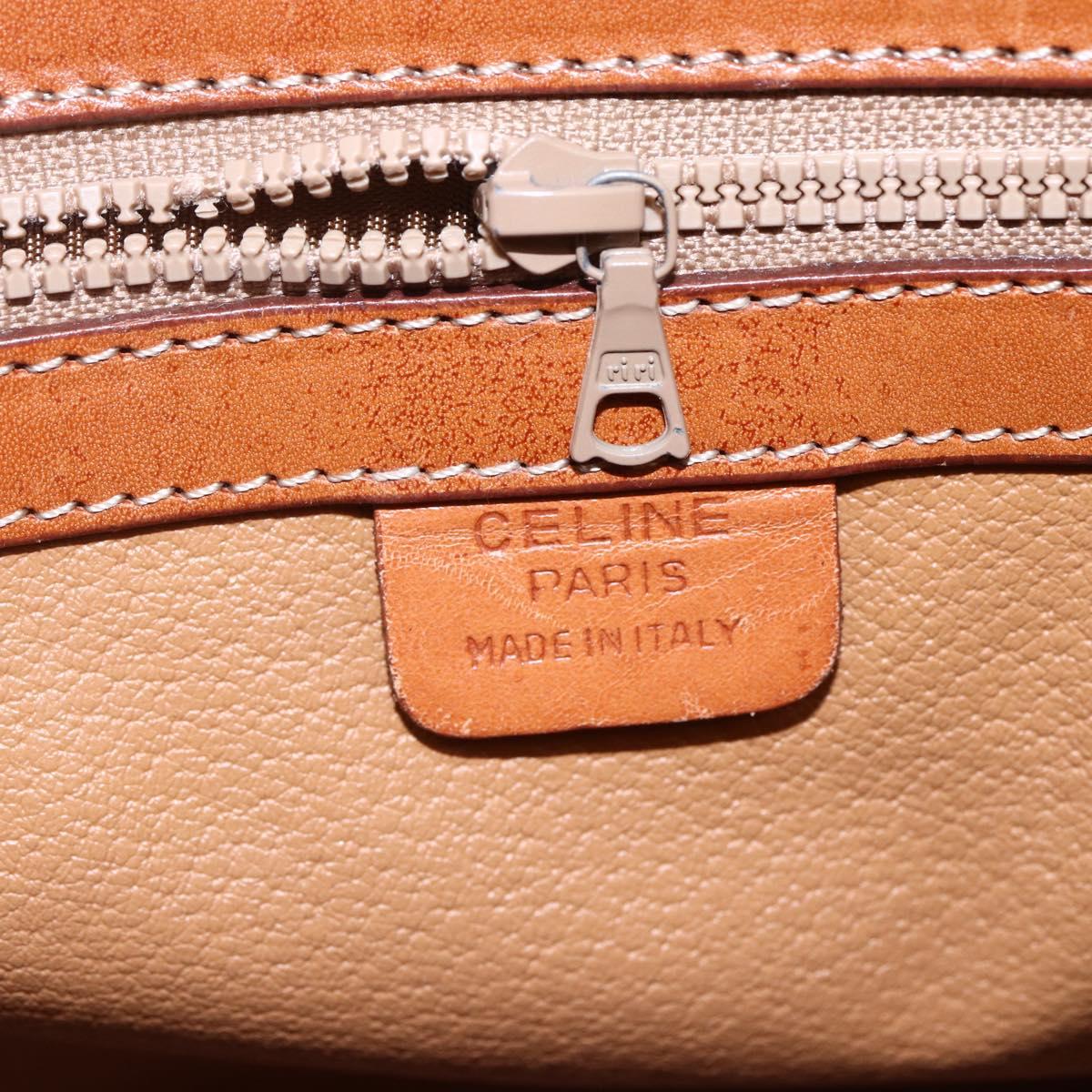 CELINE Macadam Canvas Hand Bag PVC 2way Beige Gold Auth fm4931