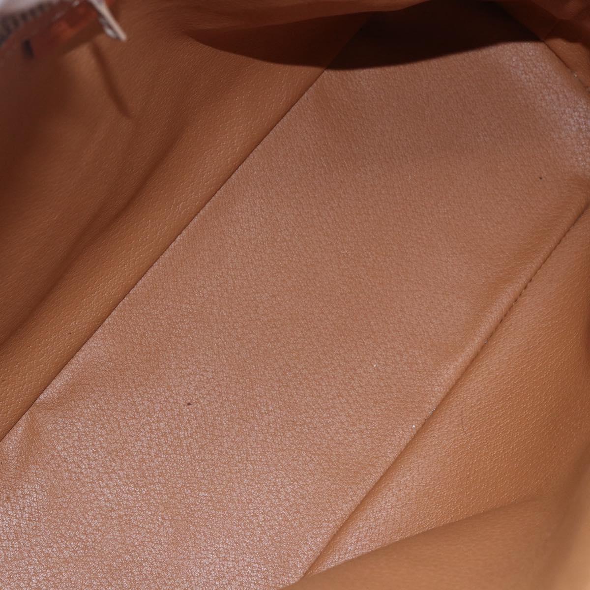 CELINE Macadam Canvas Hand Bag PVC 2way Beige Gold Auth fm4931