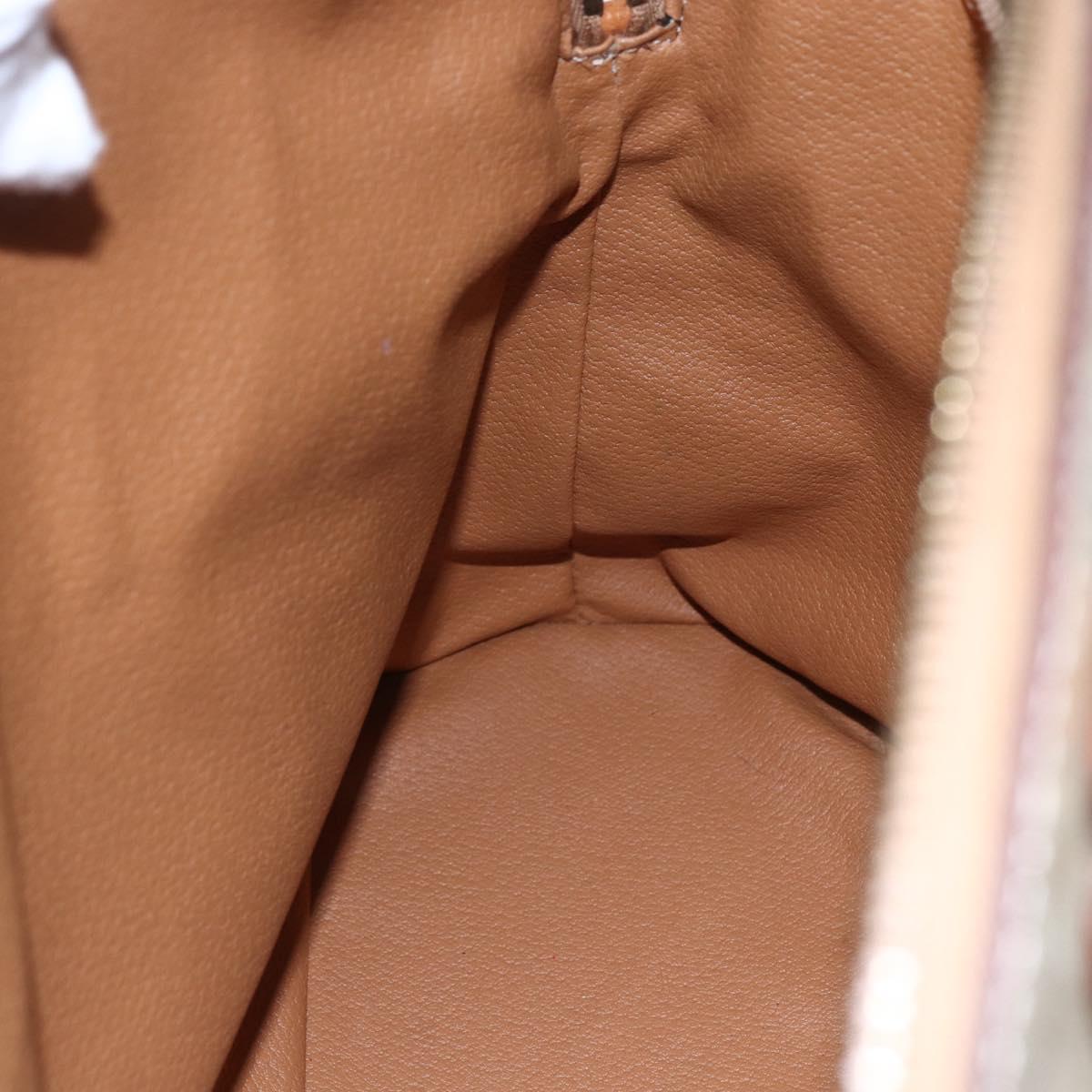 CELINE Macadam Canvas Hand Bag PVC 2way Beige Gold Auth fm4931