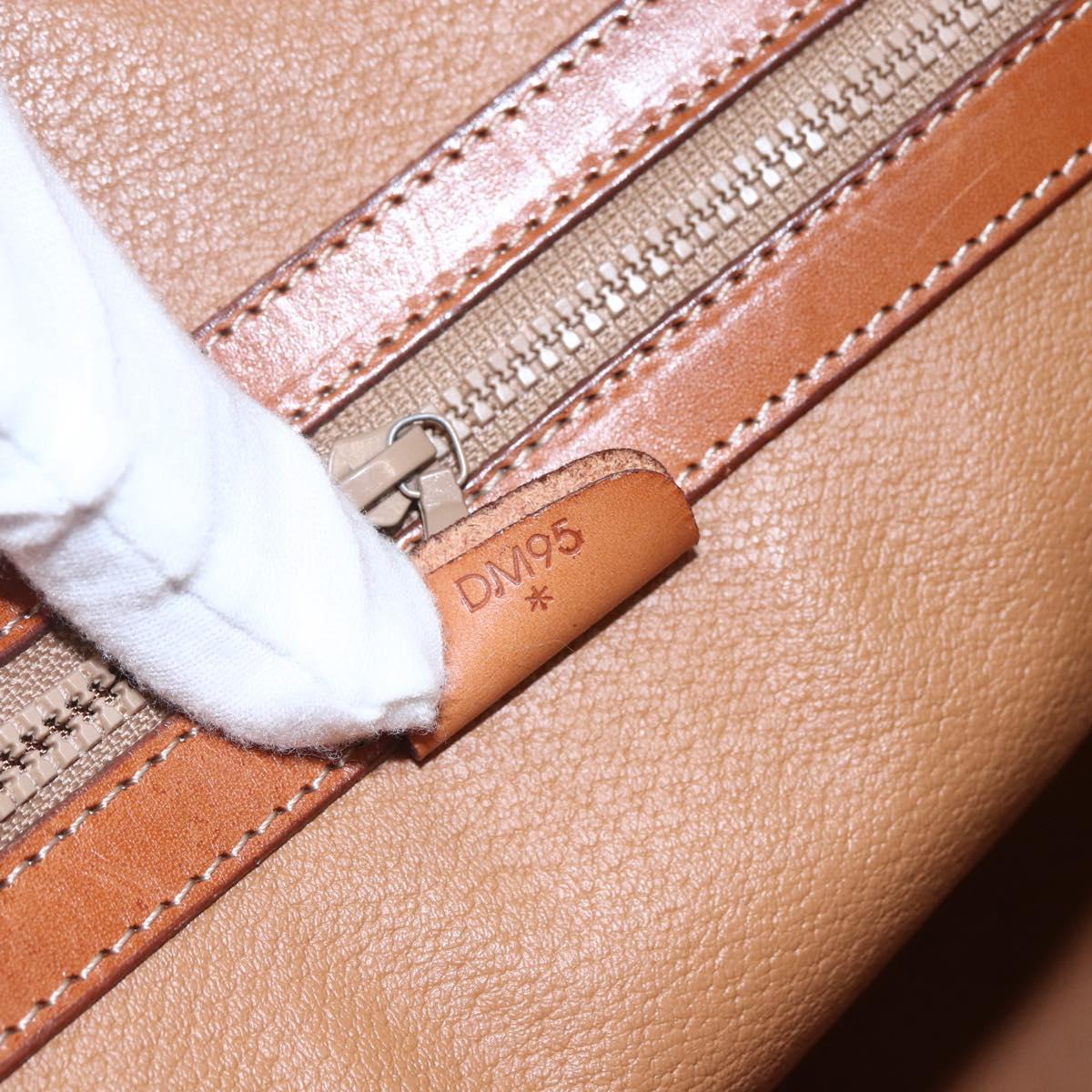 CELINE Macadam Canvas Hand Bag PVC 2way Beige Gold Auth fm4931