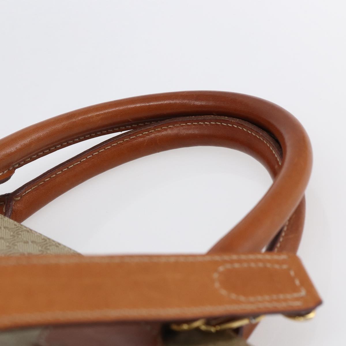 CELINE Macadam Canvas Hand Bag PVC 2way Beige Gold Auth fm4931