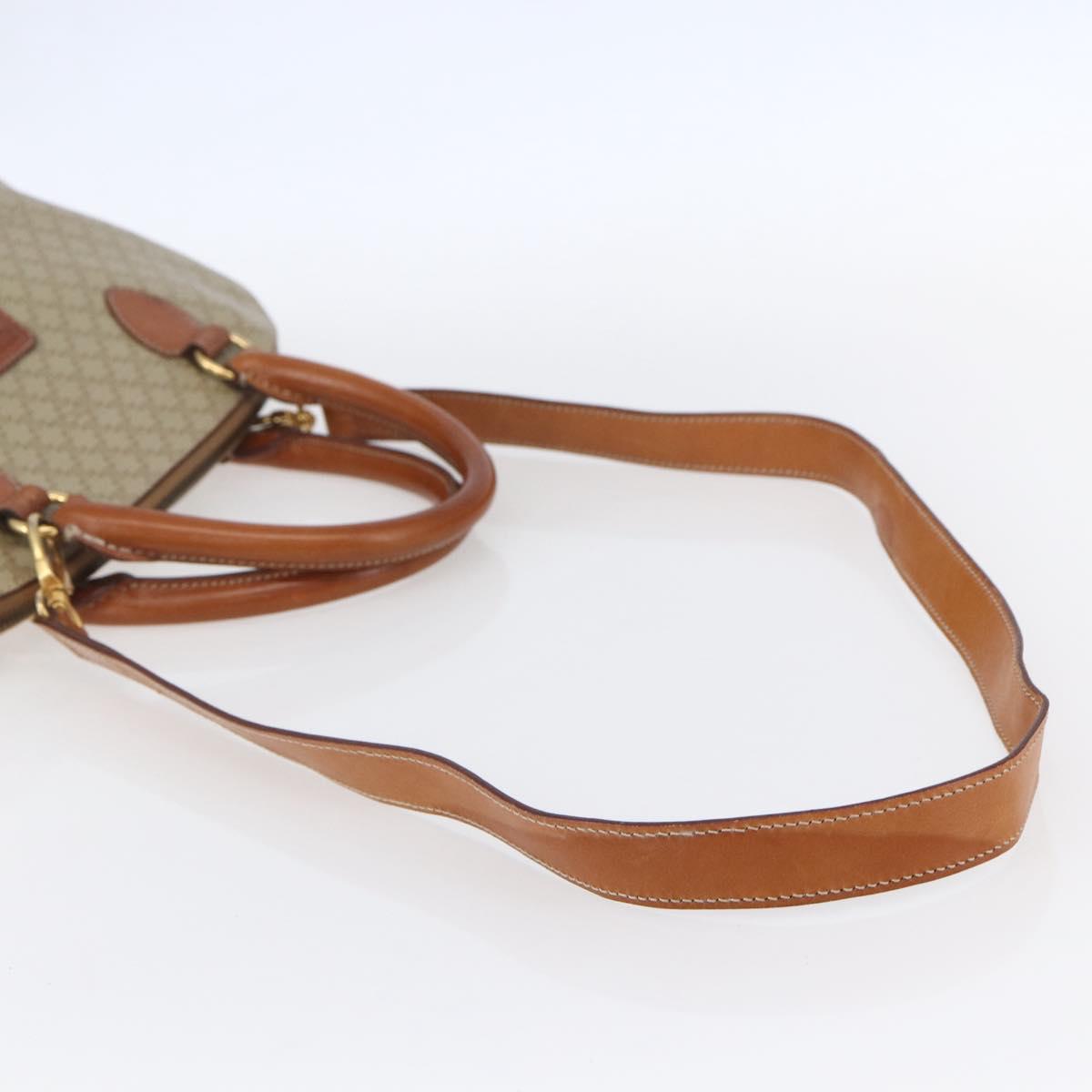 CELINE Macadam Canvas Hand Bag PVC 2way Beige Gold Auth fm4931