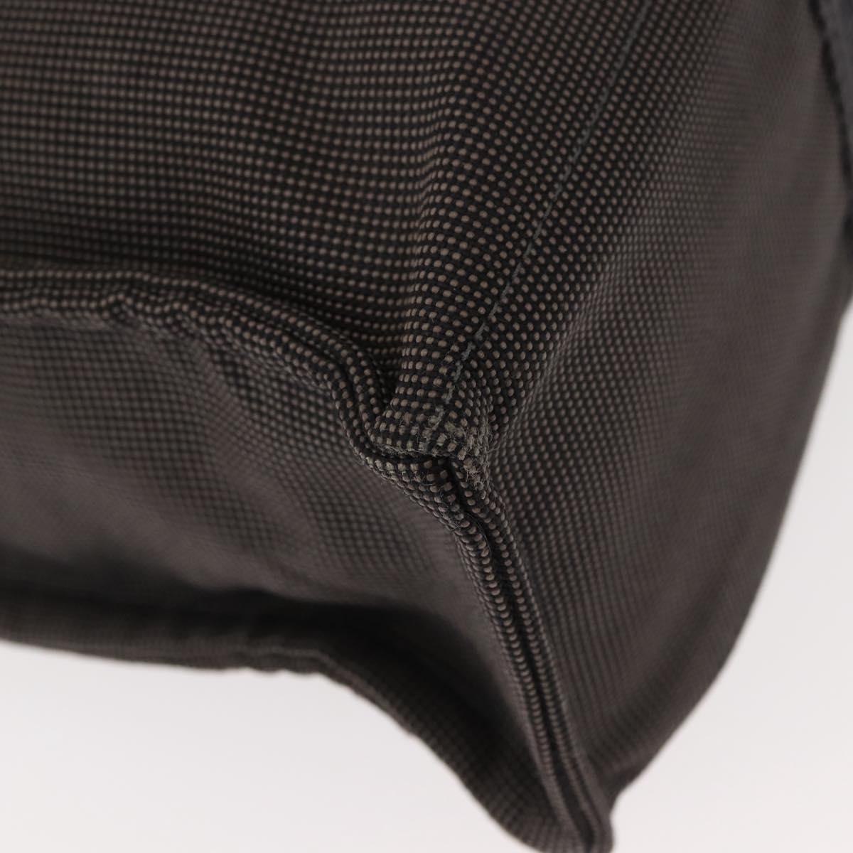 HERMES Her Line MM Hand Bag Canvas Gray Auth fm4937