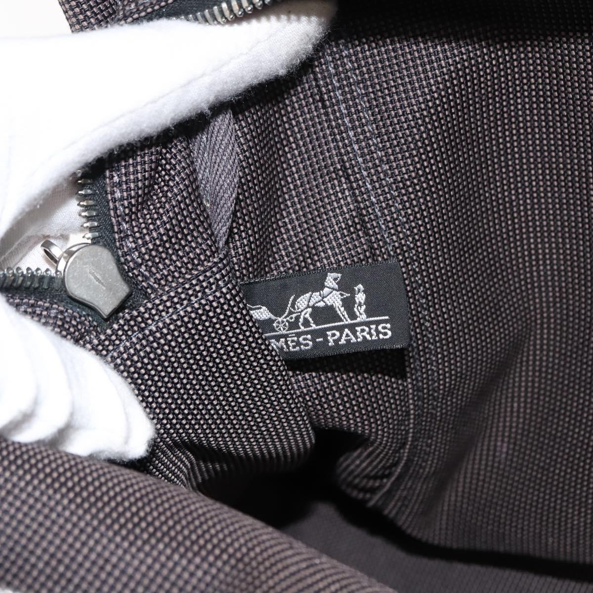 HERMES Her Line MM Hand Bag Canvas Gray Auth fm4937