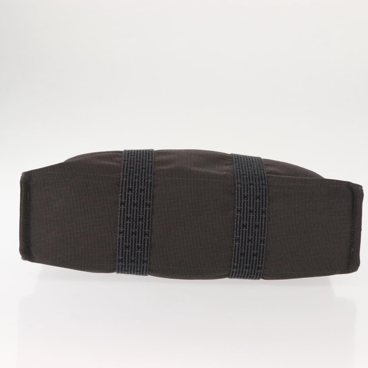 HERMES Her Line MM Hand Bag Canvas Gray Auth fm4937