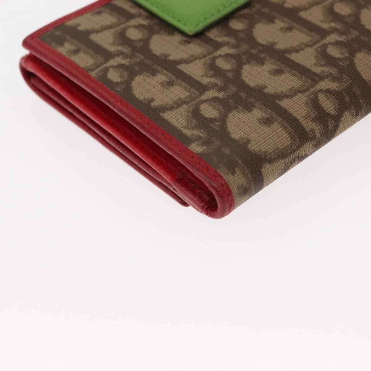 Christian Dior Trotter Canvas Bifold Wallet PVC Rasta Color Auth fm4943