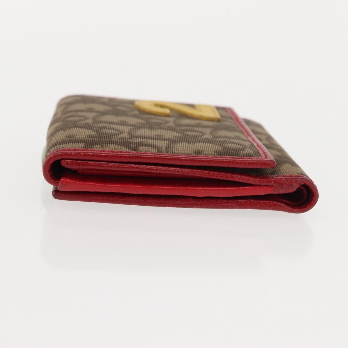 Christian Dior Trotter Canvas Bifold Wallet PVC Rasta Color Auth fm4943