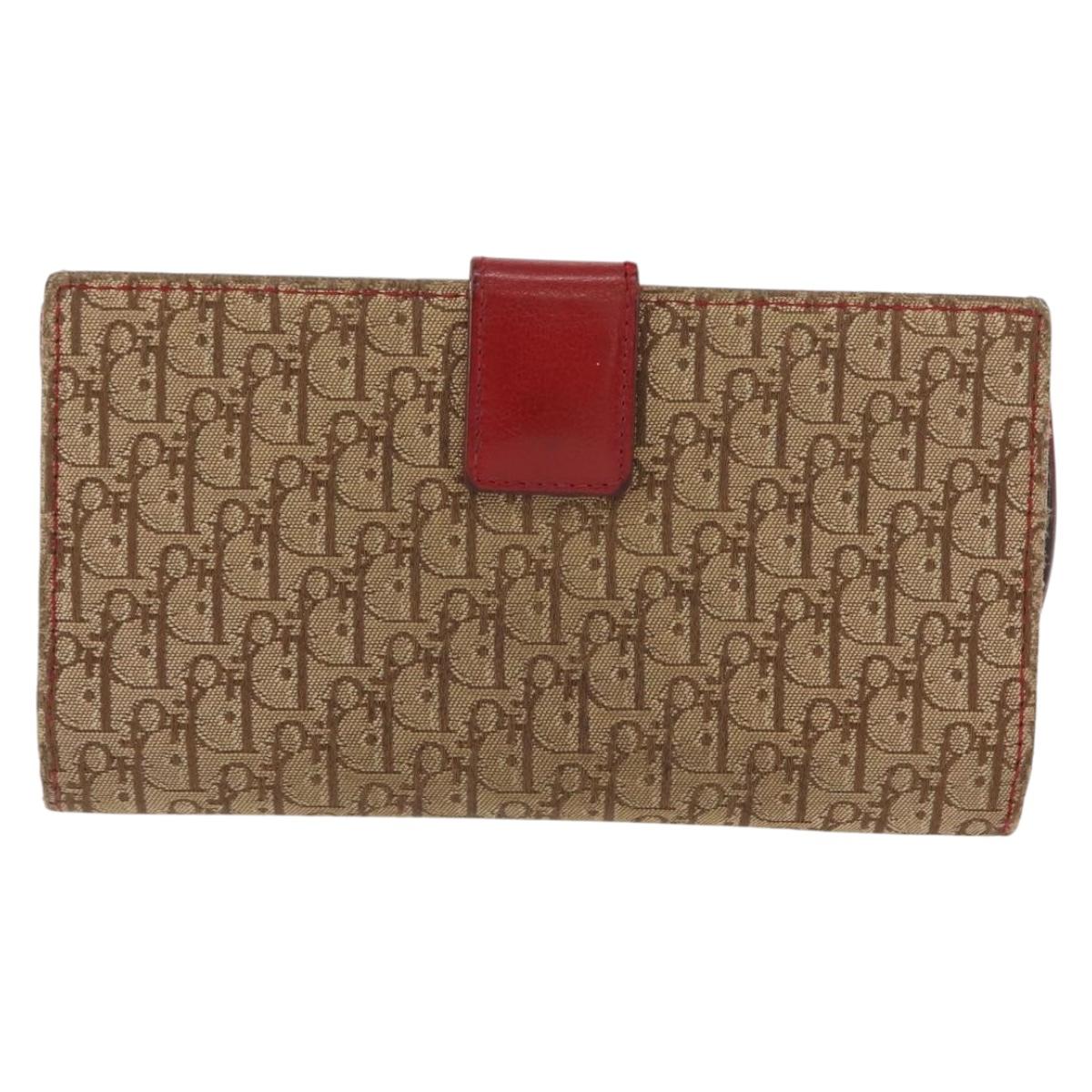 Christian Dior Trotter Canvas Saddle Long Wallet Rasta Color Auth fm4944