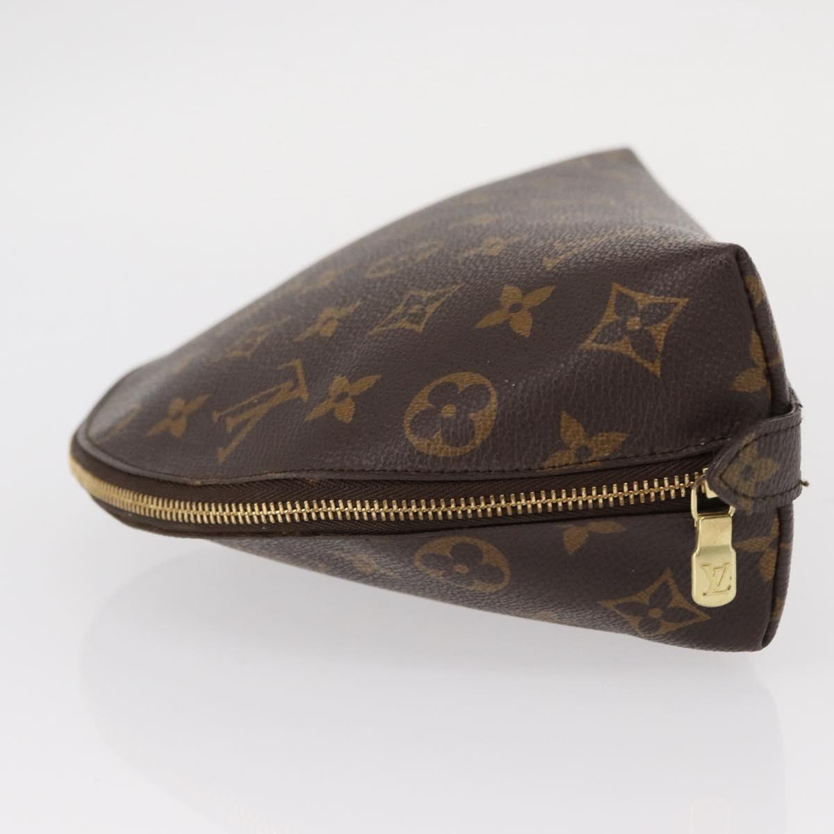 LOUIS VUITTON Monogram Trousse Demi Ronde Cosmetic Pouch M47520 LV Auth fm4949