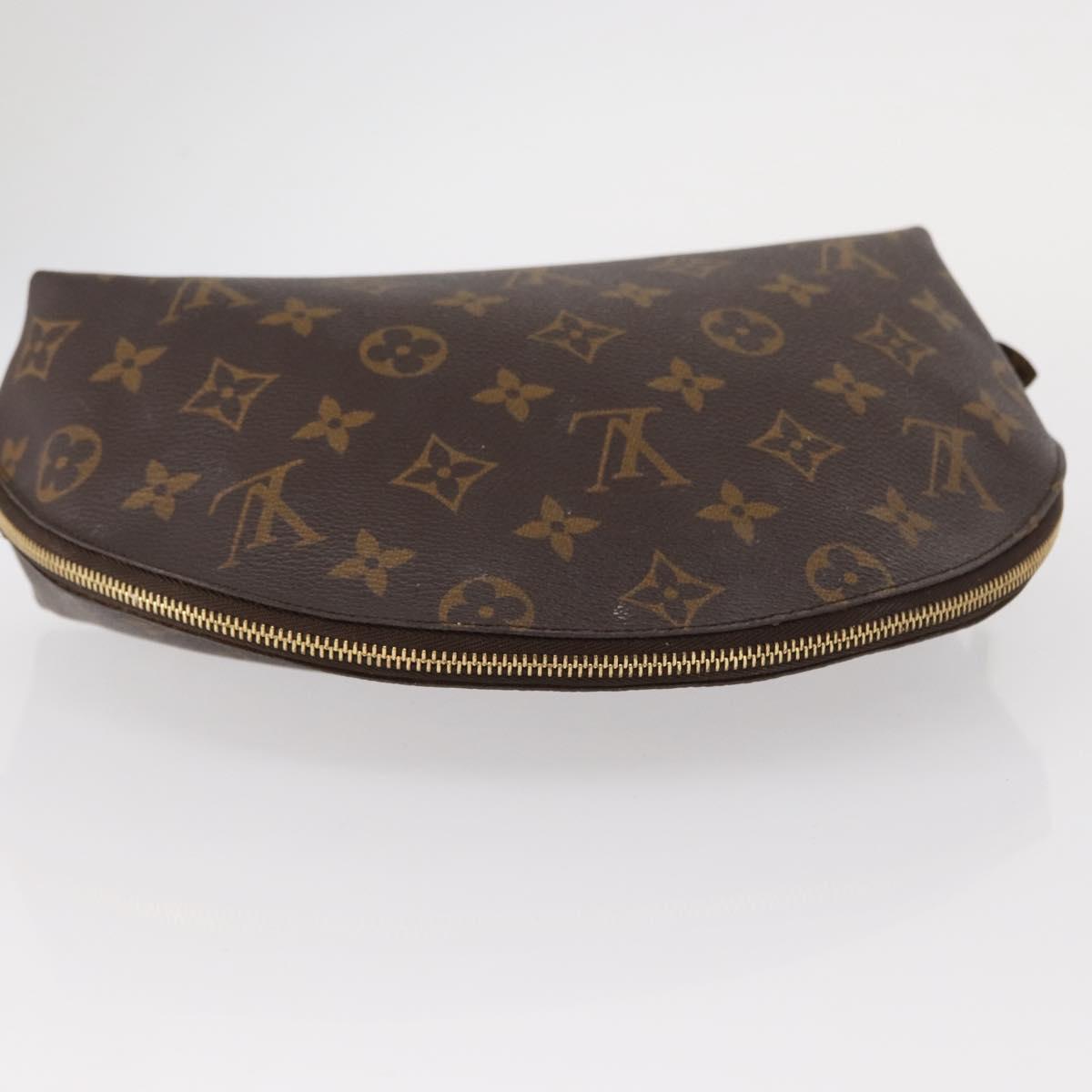 LOUIS VUITTON Monogram Trousse Demi Ronde Cosmetic Pouch M47520 LV Auth fm4949