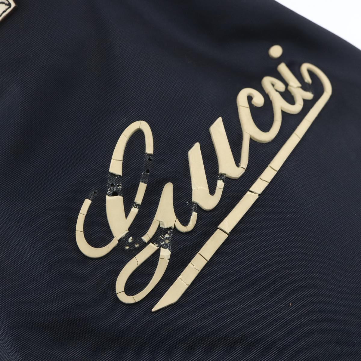 GUCCI Tote Bag Nylon Navy Silver 169943 Auth fm4956