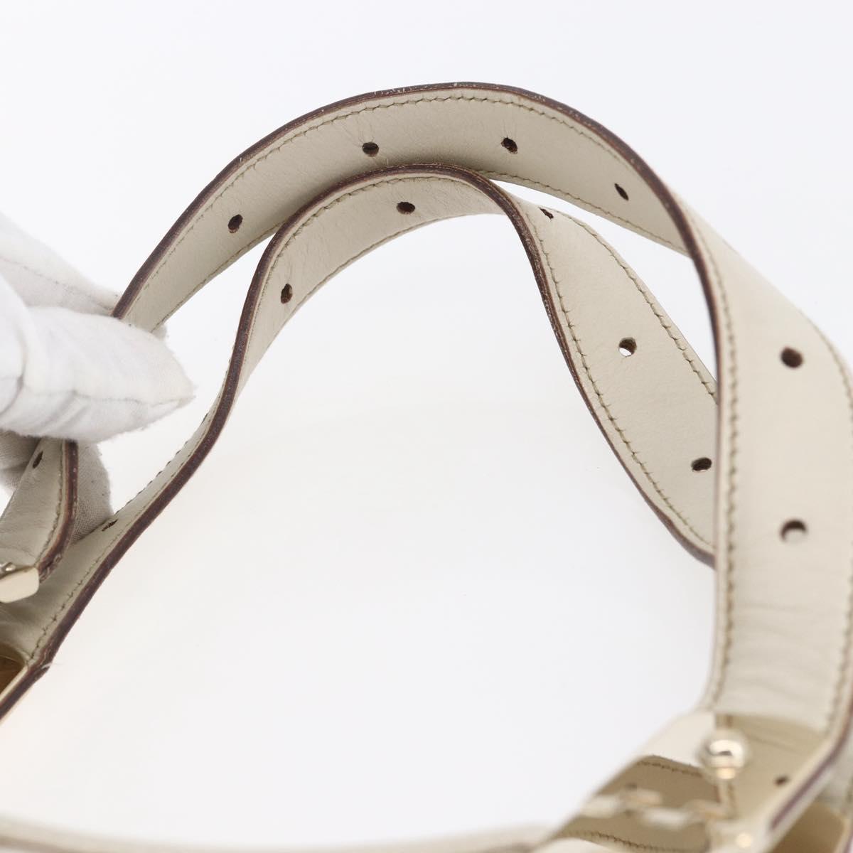 GUCCI Hand Bag Leather Ivory Gold 145761 Auth fm4957