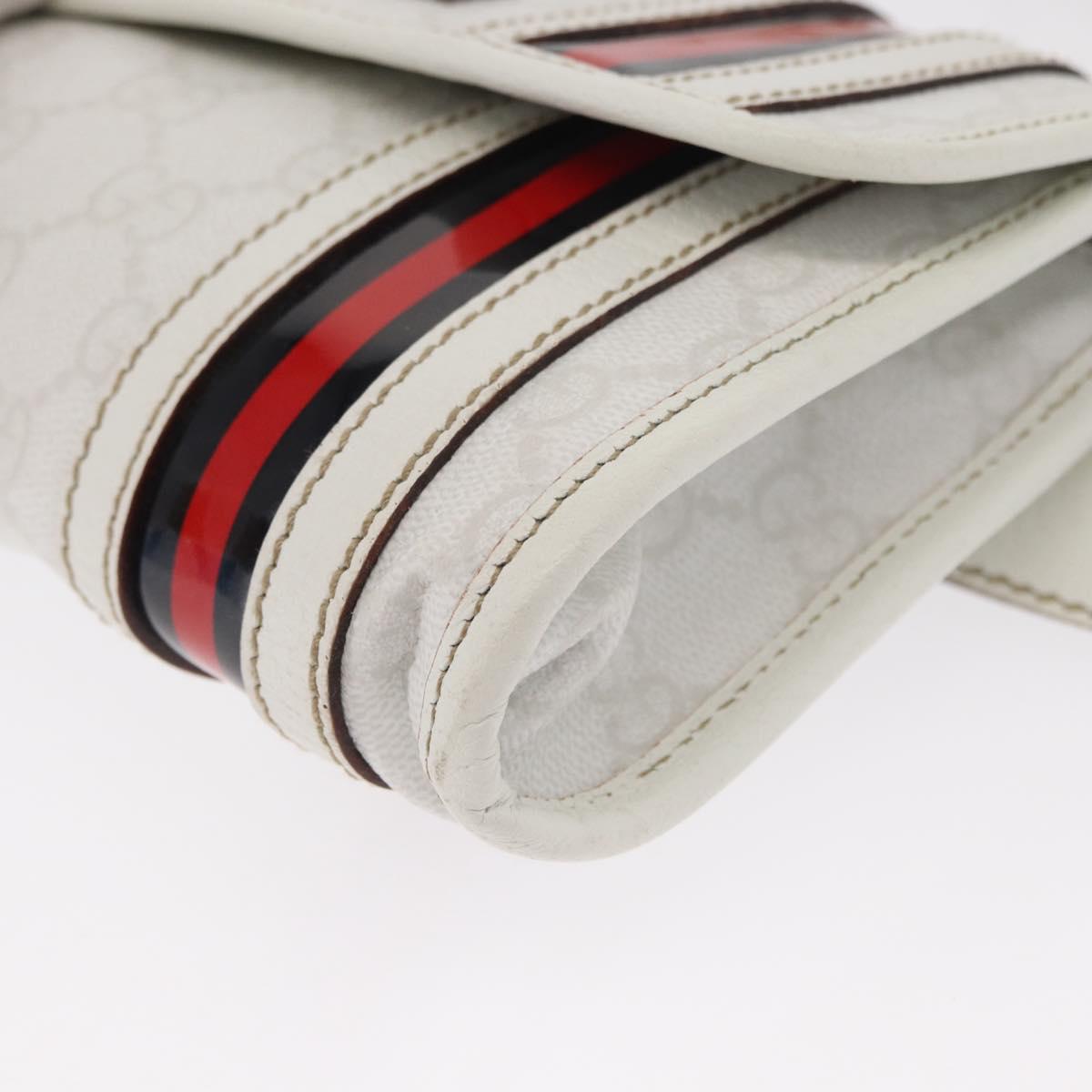 GUCCI GG Supreme Sherry Line Waist bag PVC White Gold 152597 Auth fm4959