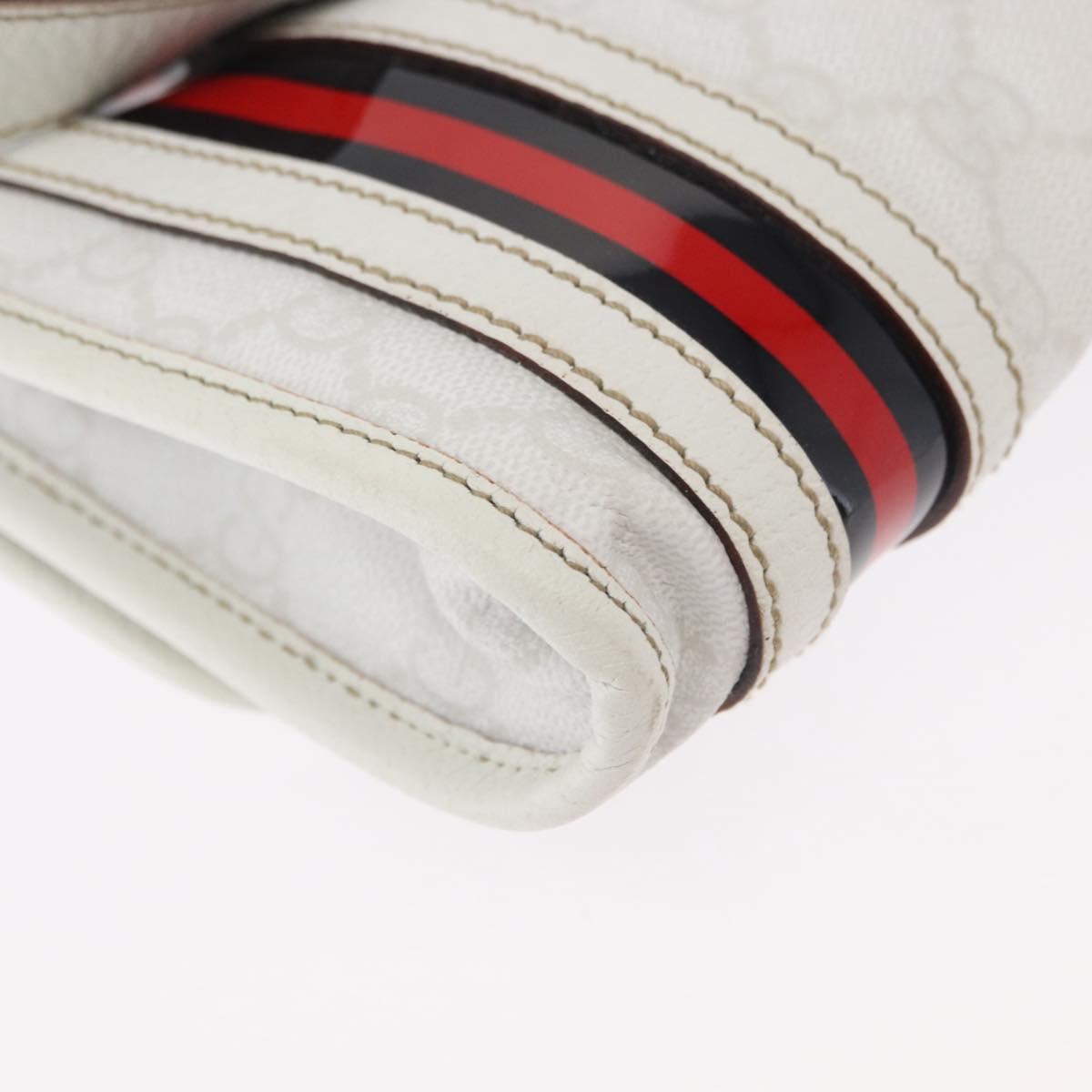 GUCCI GG Supreme Sherry Line Waist bag PVC White Gold 152597 Auth fm4959