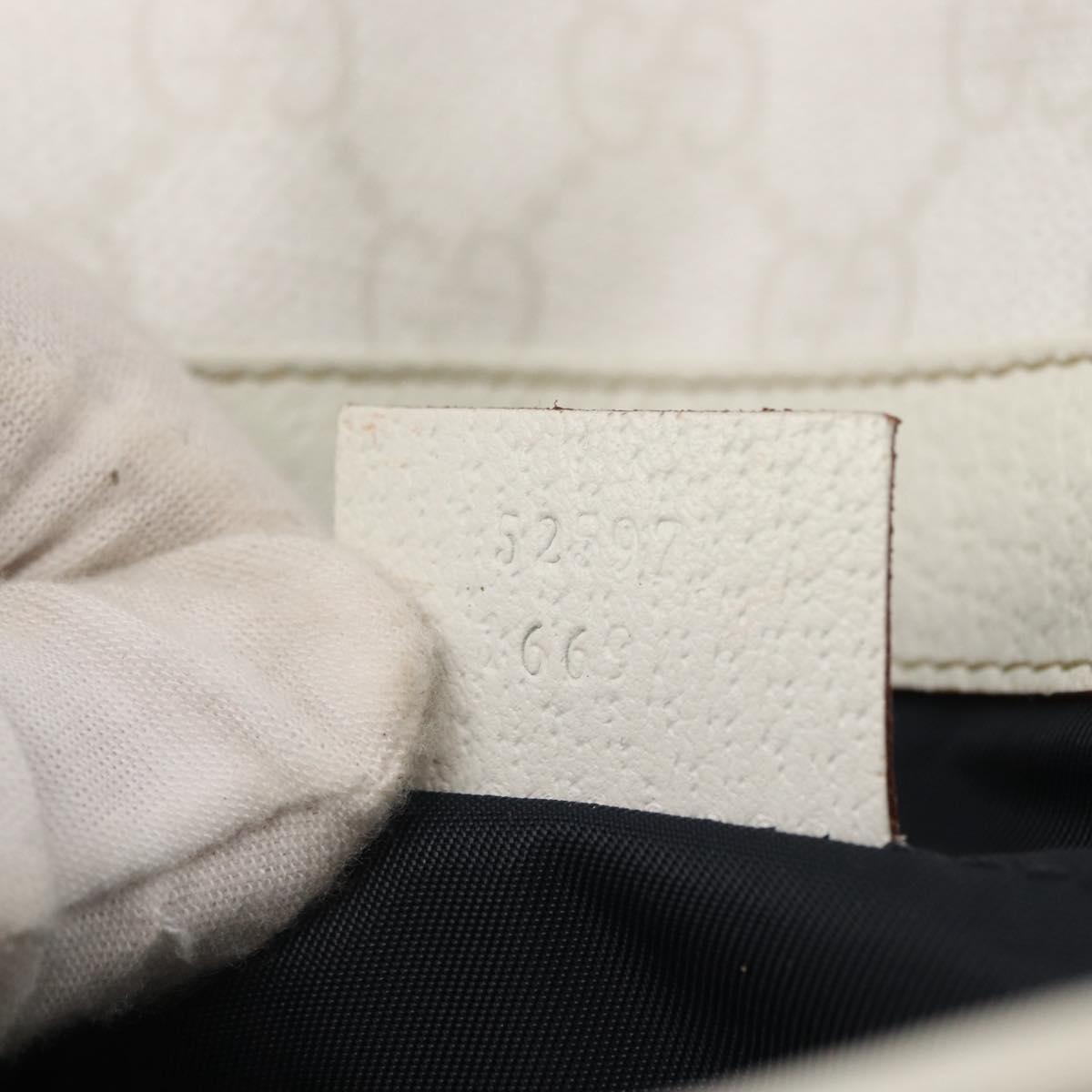 GUCCI GG Supreme Sherry Line Waist bag PVC White Gold 152597 Auth fm4959