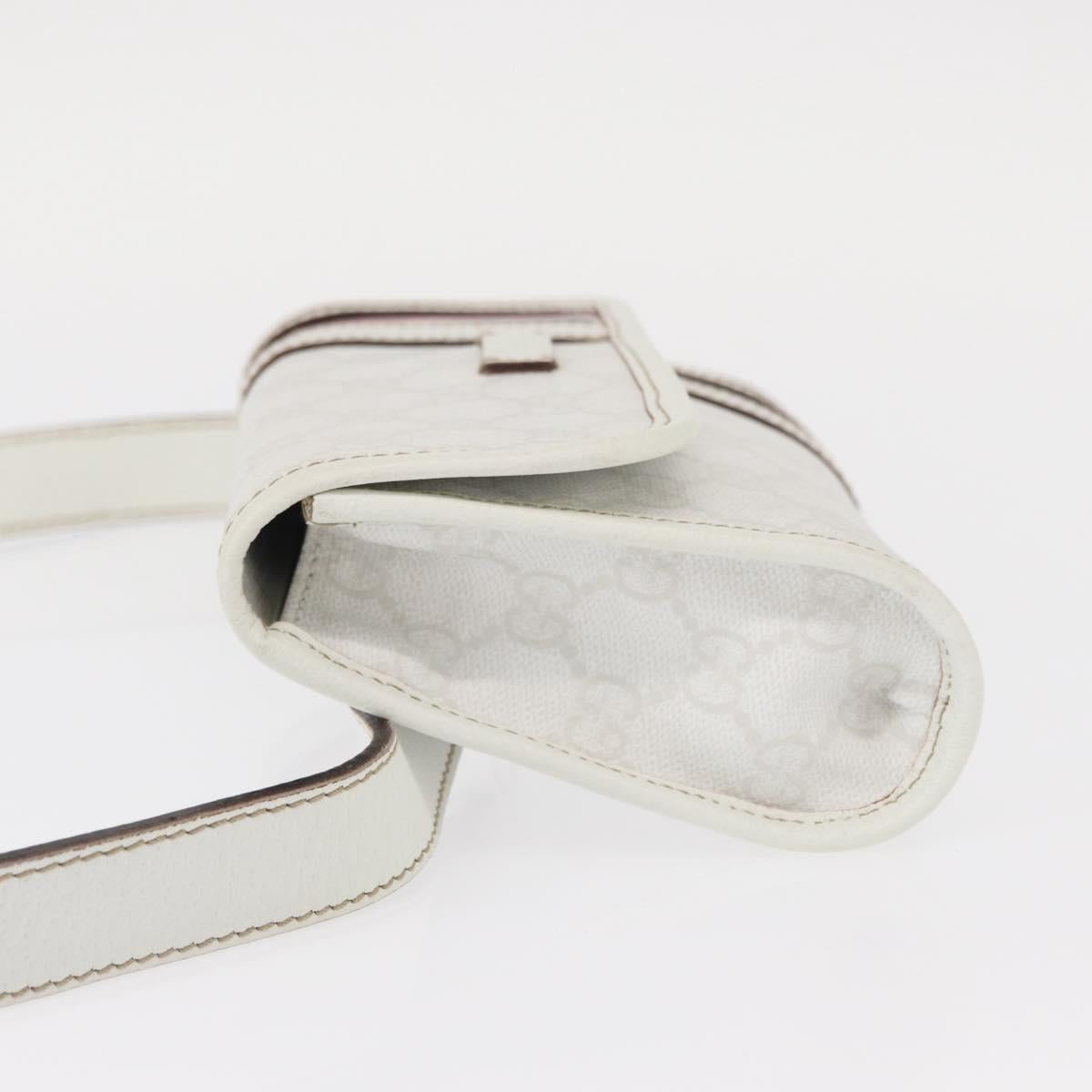 GUCCI GG Supreme Sherry Line Waist bag PVC White Gold 152597 Auth fm4959
