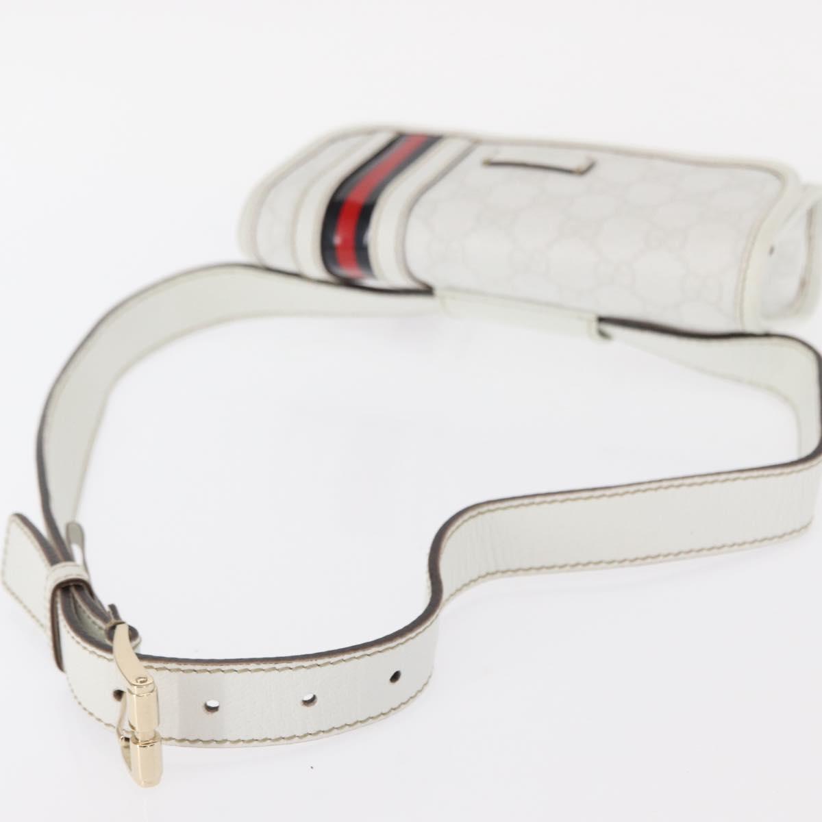 GUCCI GG Supreme Sherry Line Waist bag PVC White Gold 152597 Auth fm4959