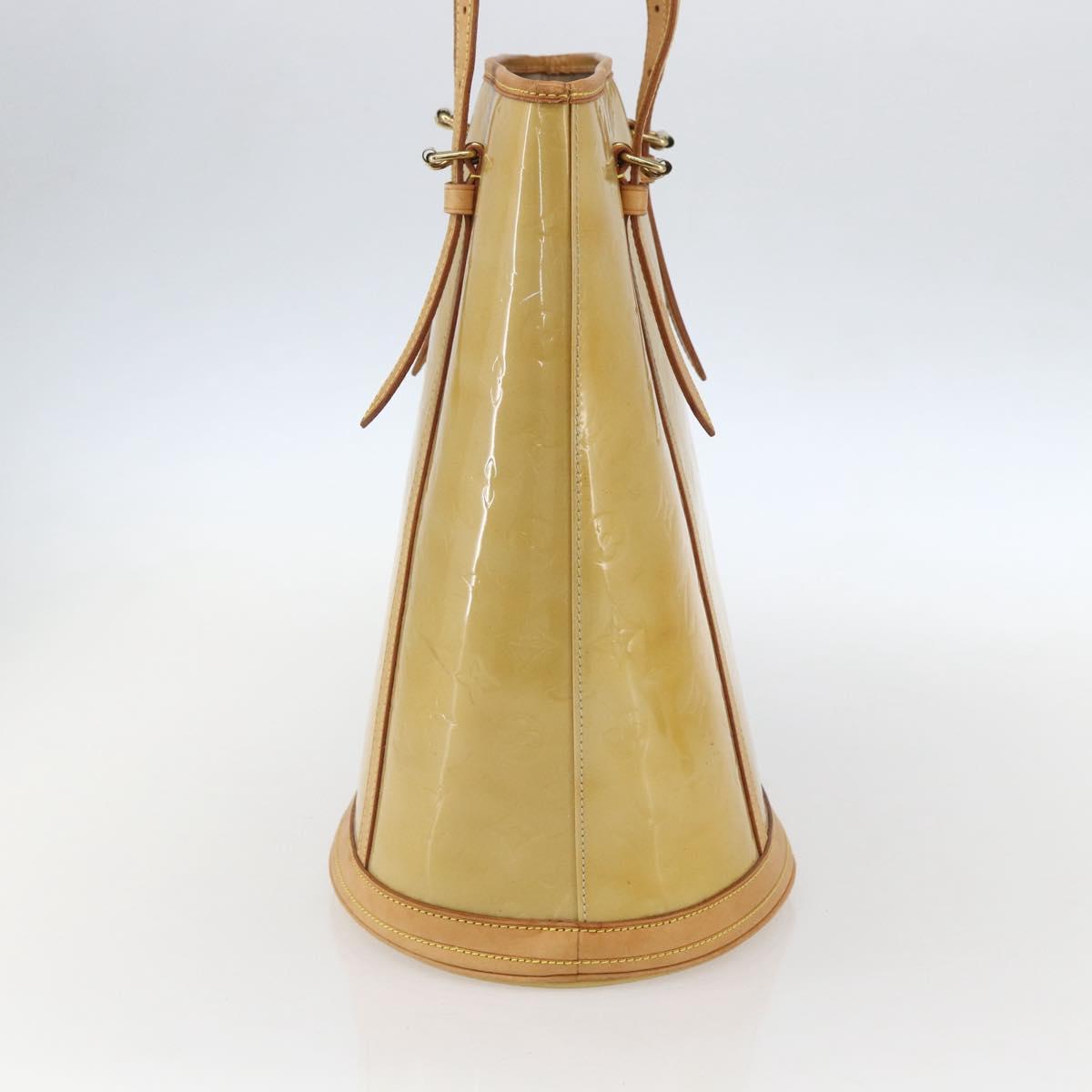 LOUIS VUITTON Monogram Vernis Bucket GM Shoulder Bag Beige LV Auth fm4967