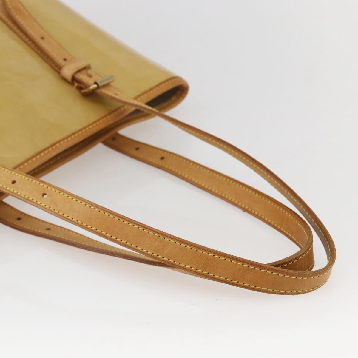 LOUIS VUITTON Monogram Vernis Bucket GM Shoulder Bag Beige LV Auth fm4967