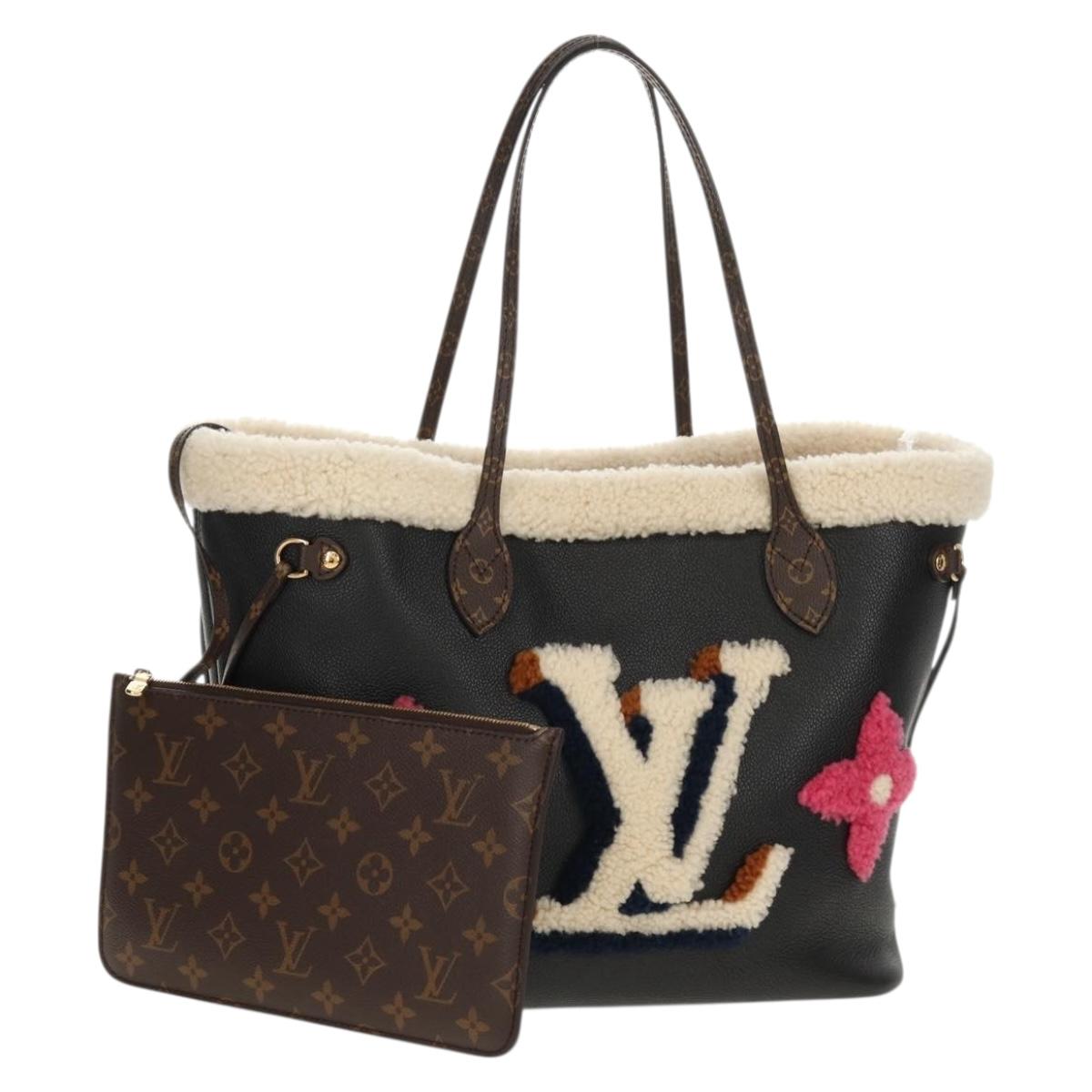 LOUIS VUITTON Monogram Teddy Neverfull MM Tote Bag Black M56960 LV Auth fm4970SM