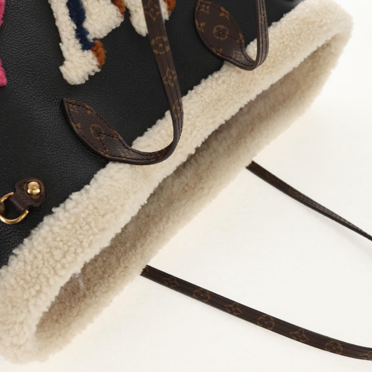 LOUIS VUITTON Monogram Teddy Neverfull MM Tote Bag Black M56960 LV Auth fm4970SM