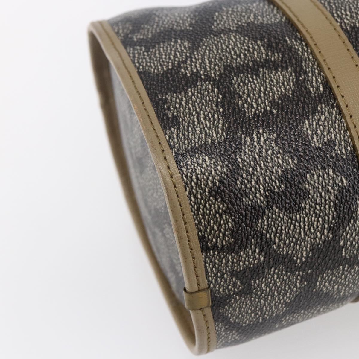 SAINT LAURENT Hand Bag PVC Canvas Gray Beige Auth fm4973