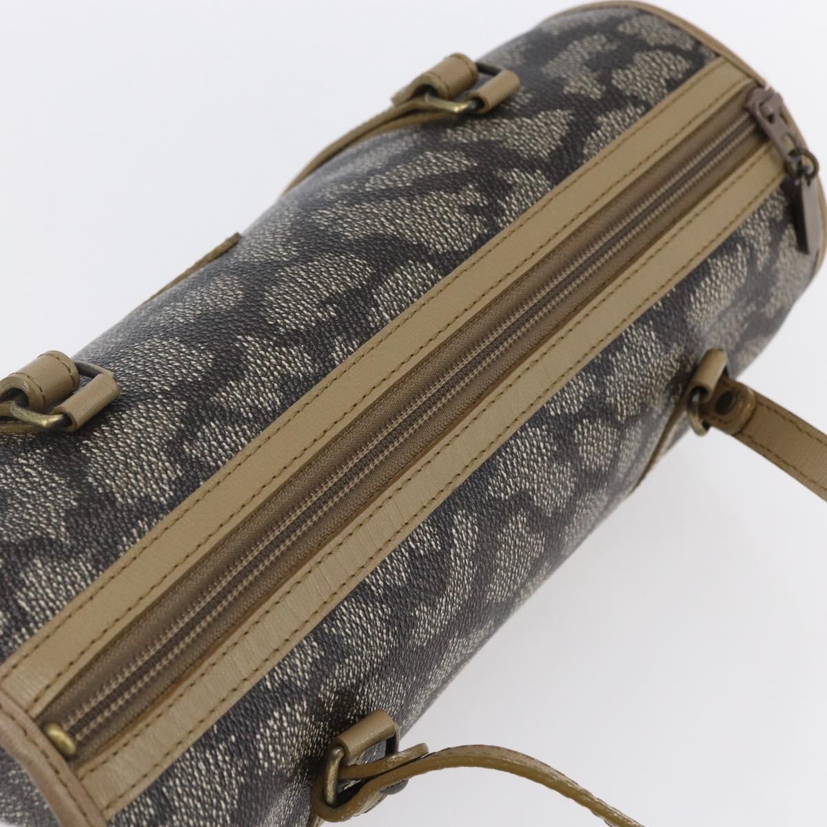 SAINT LAURENT Hand Bag PVC Canvas Gray Beige Auth fm4973