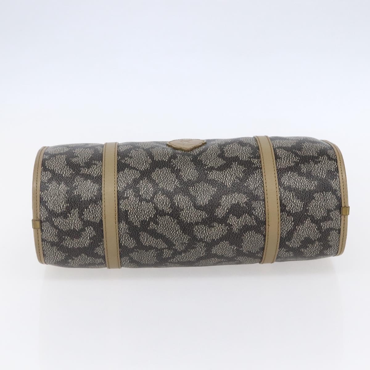 SAINT LAURENT Hand Bag PVC Canvas Gray Beige Auth fm4973