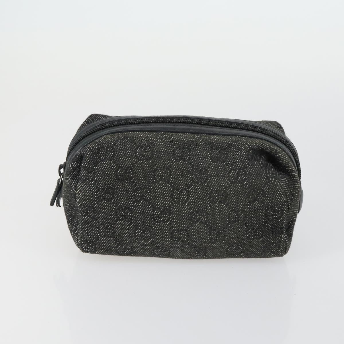 GUCCI GG Canvas Shoulder Bag Leather 6 Set Beige Black Navy Auth fm4975