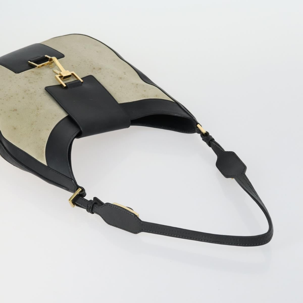 GUCCI GG Canvas Shoulder Bag Leather 6 Set Beige Black Navy Auth fm4975