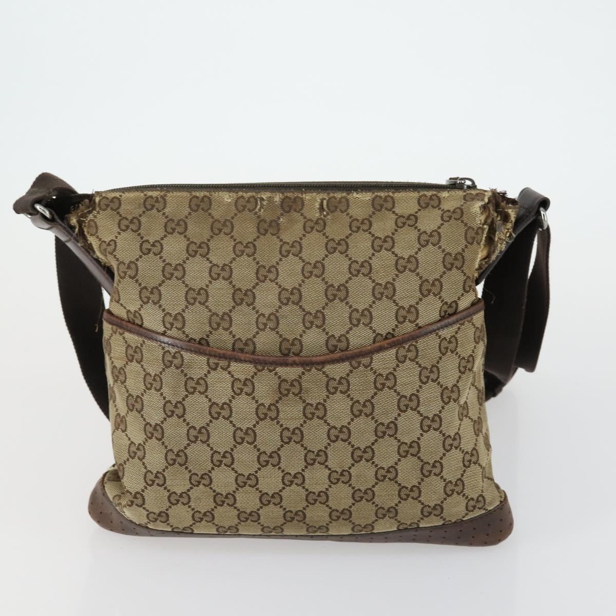 GUCCI GG Canvas Web Sherry Line Shoulder Bag 5 Set Beige Red Auth fm4976