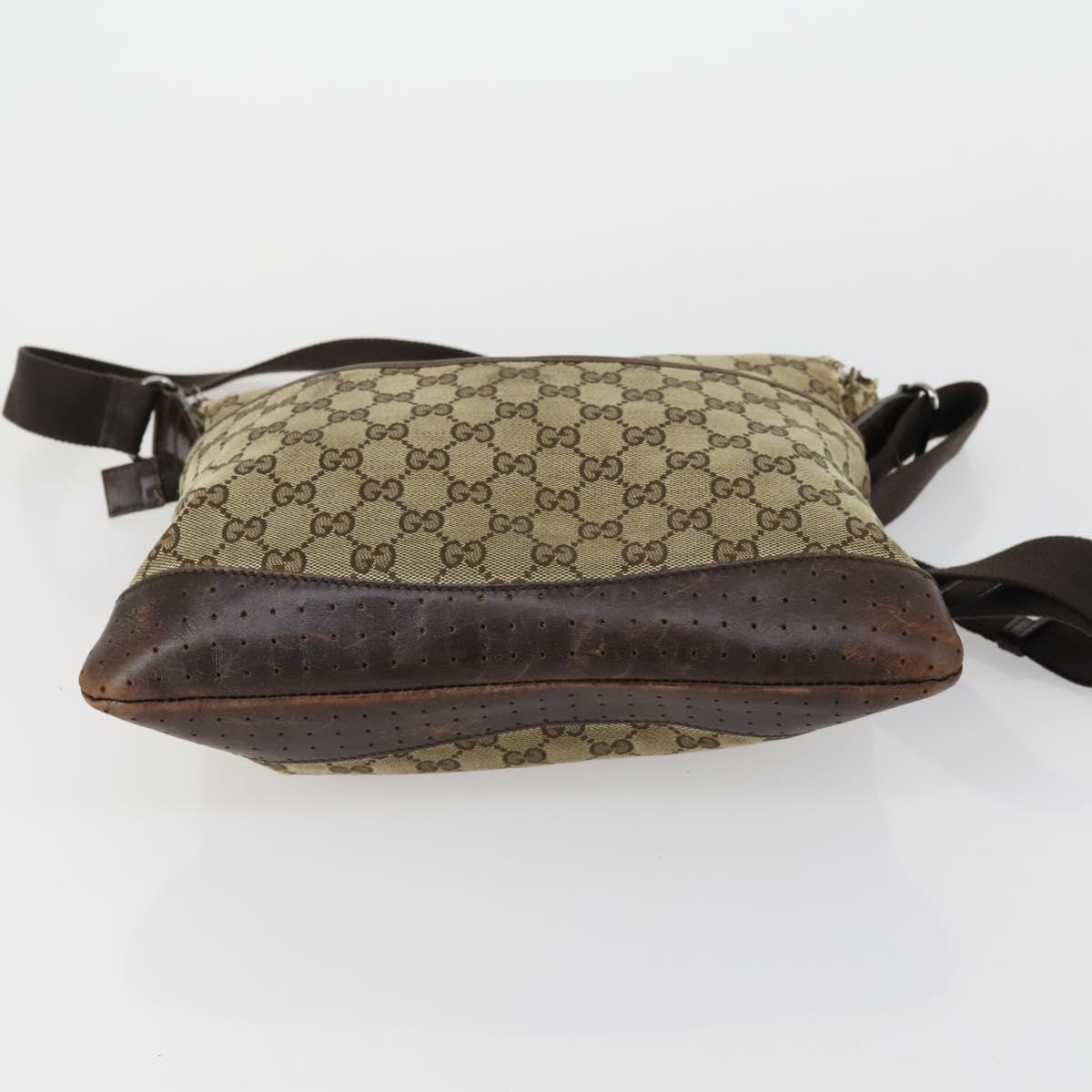 GUCCI GG Canvas Web Sherry Line Shoulder Bag 5 Set Beige Red Auth fm4976