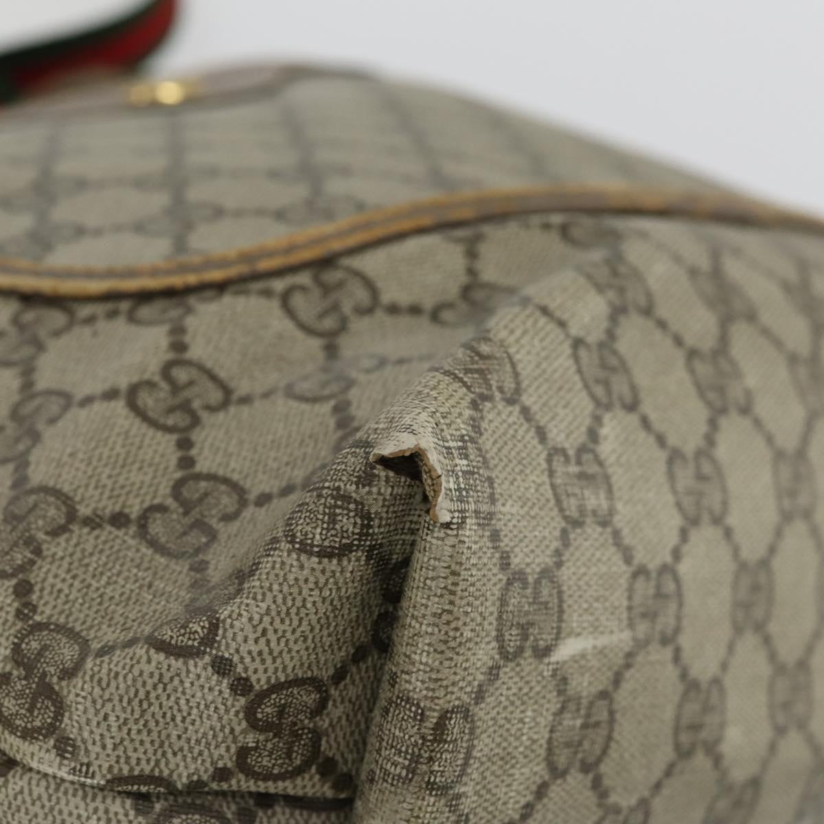 GUCCI GG Canvas Web Sherry Line Shoulder Bag 5 Set Beige Red Auth fm4976