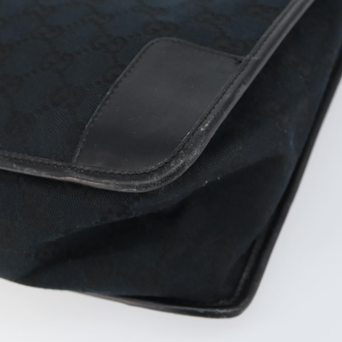 GUCCI GG Canvas Tote Bag Black Silver 000 0855 Auth fm4978