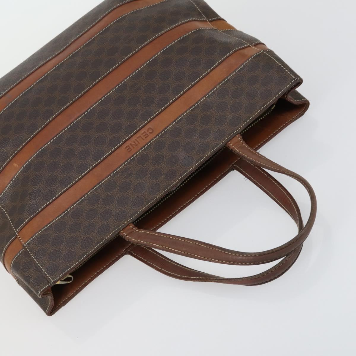 CELINE Macadam Canvas Shoulder Bag PVC Leather 3 Set Red Brown Auth fm4983