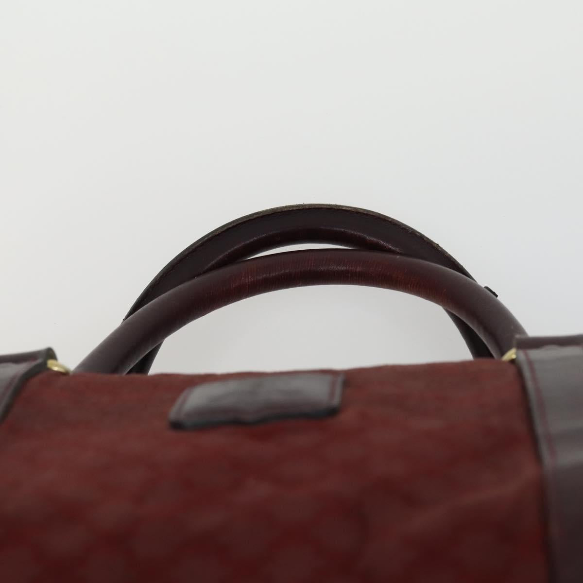CELINE Macadam Canvas Shoulder Bag PVC Leather 3 Set Red Brown Auth fm4983