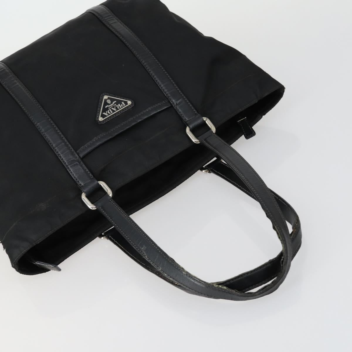 PRADA Hand Bag Nylon Canvas 6 Set Black Beige Red Auth fm4988