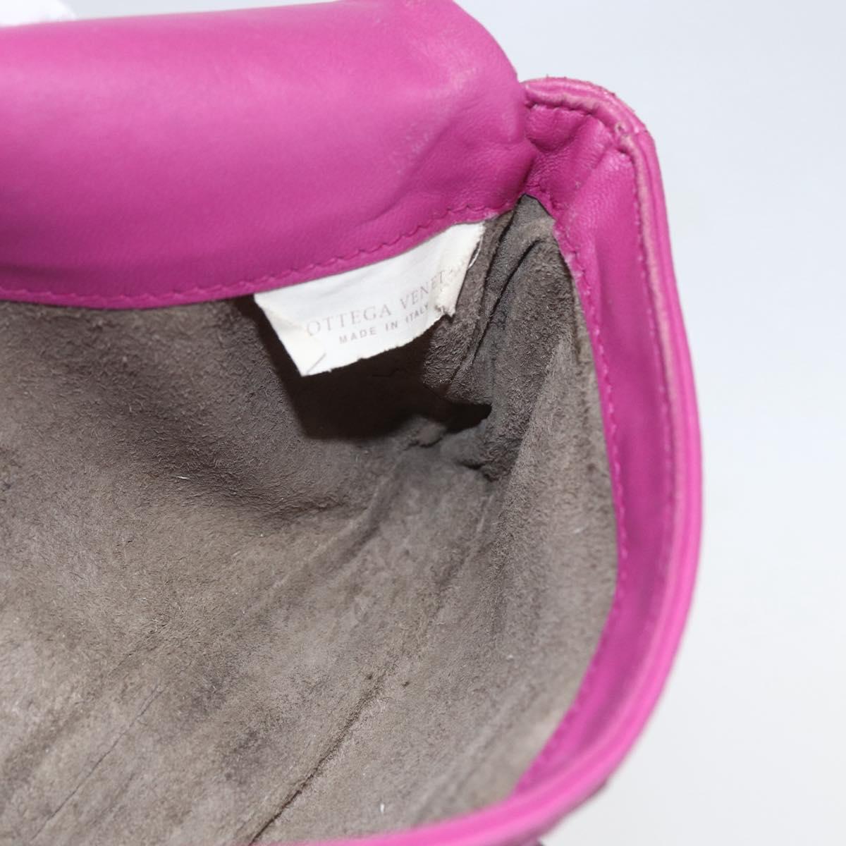 BOTTEGA VENETA INTRECCIATO Pouch Leather Pink 233813 Auth fm5005