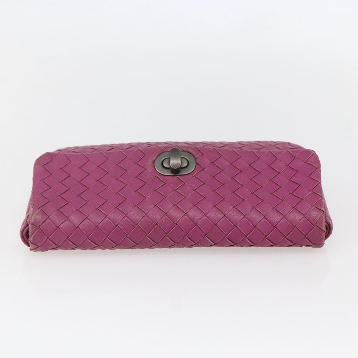 BOTTEGA VENETA INTRECCIATO Pouch Leather Pink 233813 Auth fm5005
