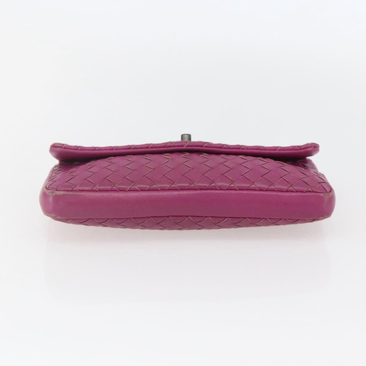 BOTTEGA VENETA INTRECCIATO Pouch Leather Pink 233813 Auth fm5005