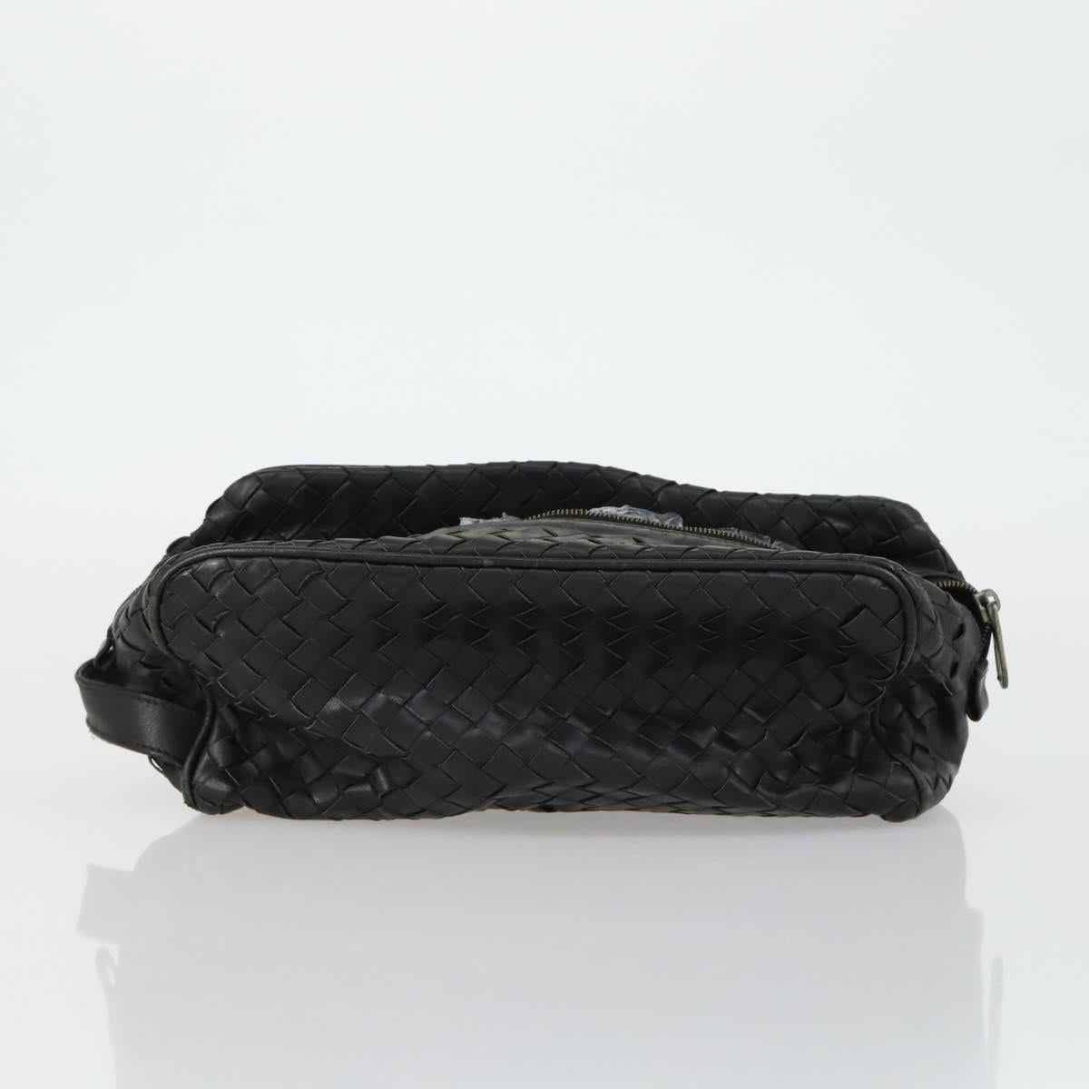 BOTTEGA VENETA INTRECCIATO Bag Leather Nylon 3 Set Beige Black Auth fm5006