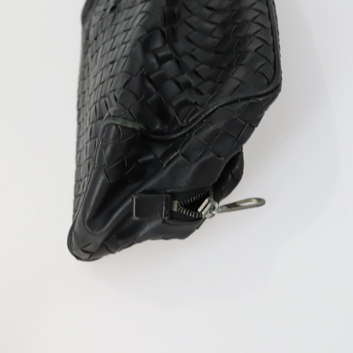 BOTTEGA VENETA INTRECCIATO Bag Leather Nylon 3 Set Beige Black Auth fm5006
