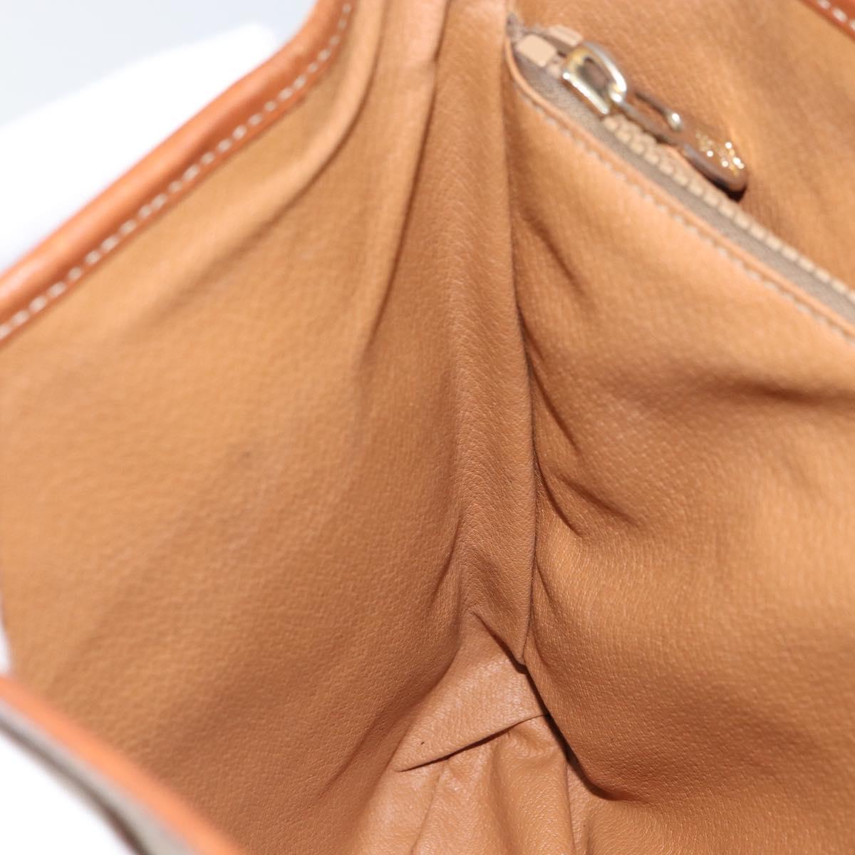 CELINE Macadam Canvas Tote Bag PVC Beige Gold Auth fm5010