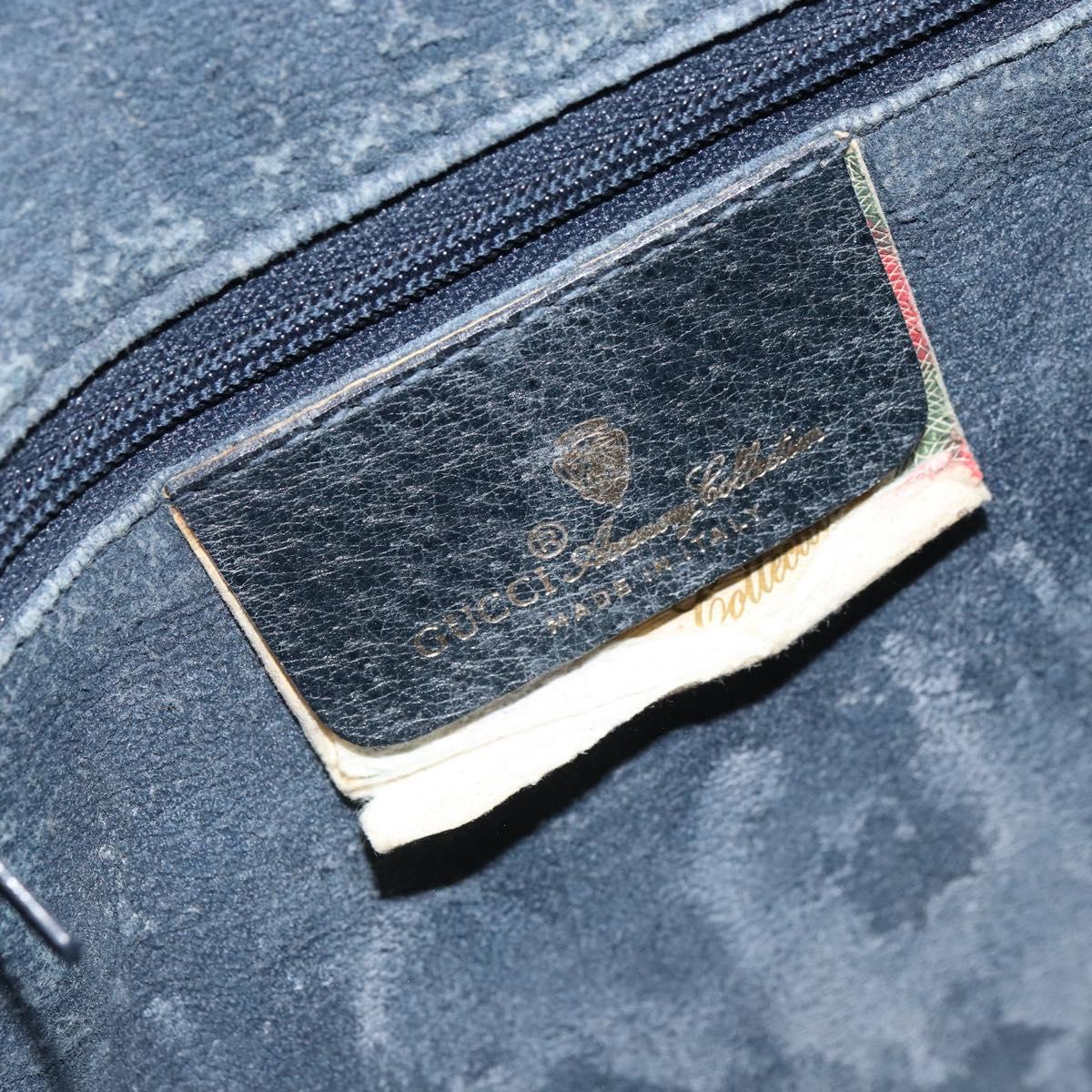 GUCCI GG Supreme Sherry Line Hand Bag PVC Navy Red 39 02 039 Auth fm5016