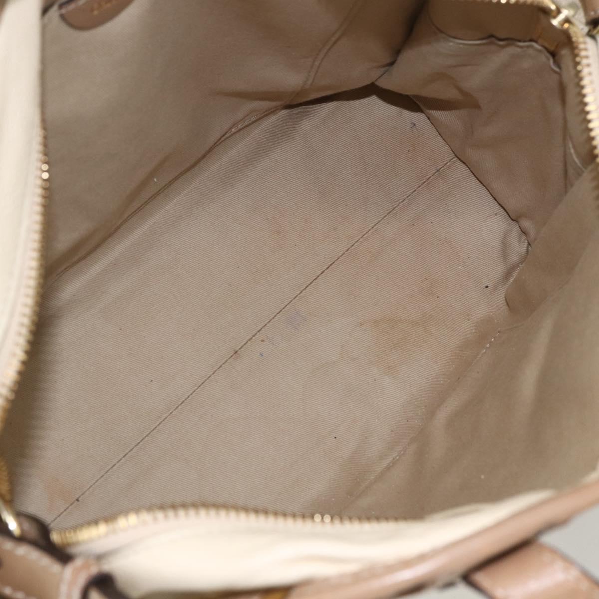 Chloe Hand Bag Leather 2way Beige Gold Auth fm5023